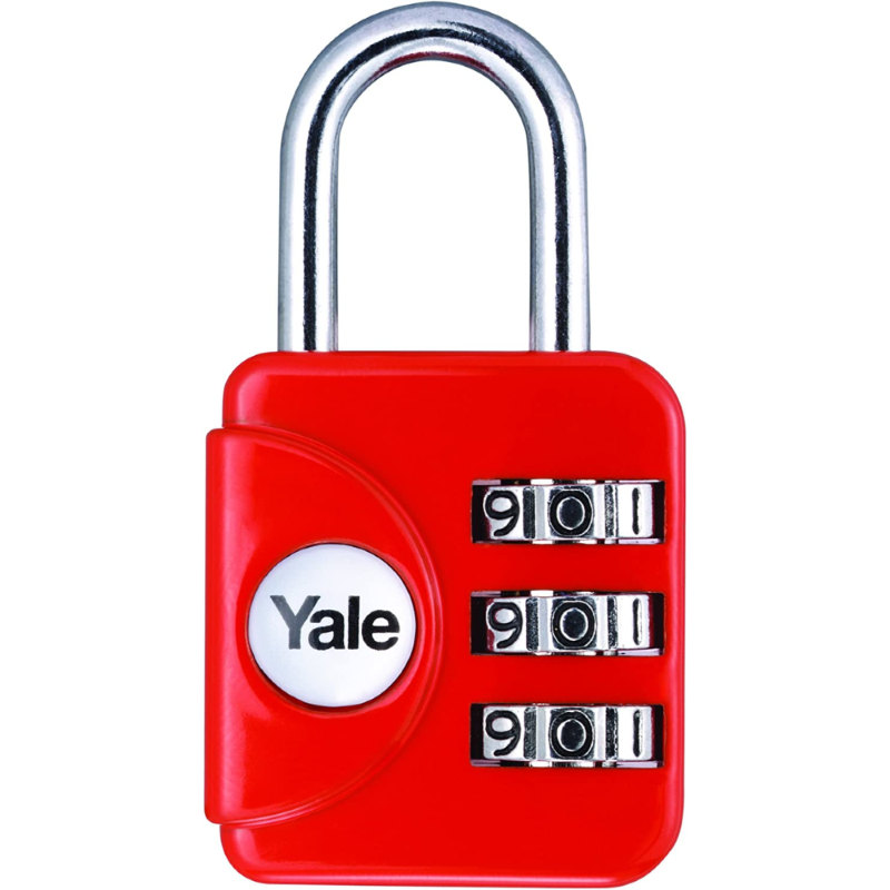 LUCCHETTO AD ARCO A COMBINAZIONE DA VIAGGIO PER VALIGE P1- mm.28 rosso (YP1/28/121/1R)