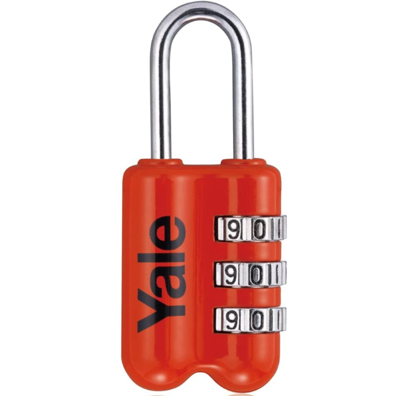 LUCCHETTO AD ARCO A COMBINAZIONE DA VIAGGIO PER VALIGE P2- mm.23 rosso (YP2/23/128/1R)