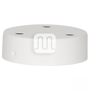 ROSONE TONDO METALLO D.100 H.30 - 3 FORI DA MM.10 - CON STAFFA - BIANCO