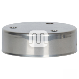 ROSONE TONDO METALLO D.100 H.30 - 3 FORI DA MM.10 - CON STAFFA - CROMATO