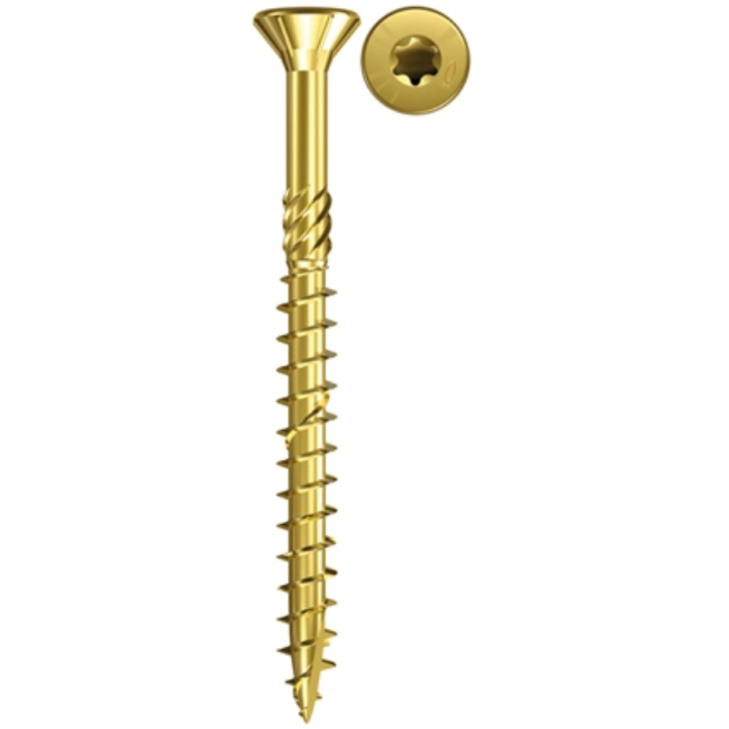 VITI PER TRUCIOLARE TESTA SVASATA TORX ACCIAIO ZINCATO GIALLO - mm. 4,5X40 - T25