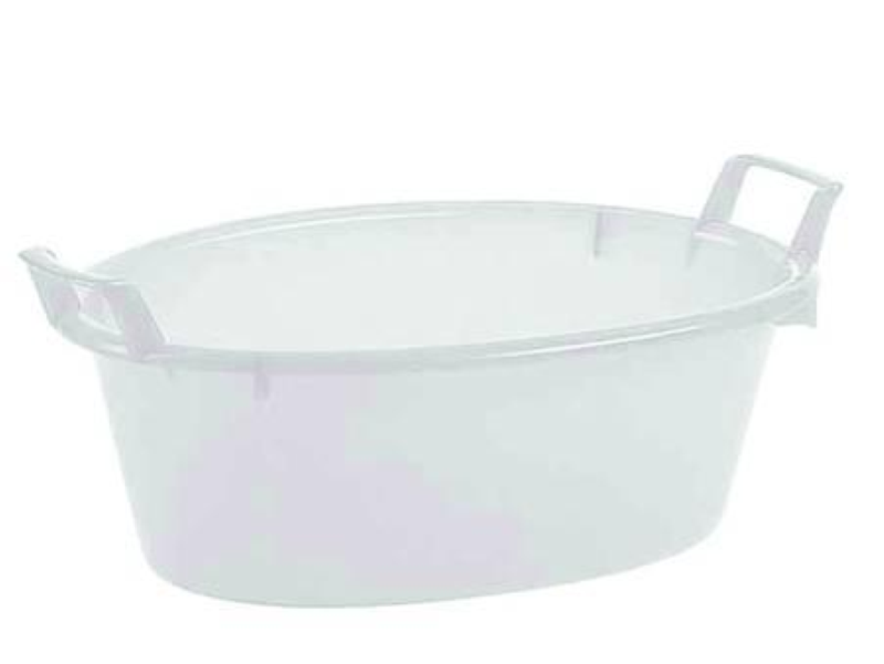 BACINELLA OVALE IN POLIETILENE BIANCA- ø cm.55x20 da lt.23