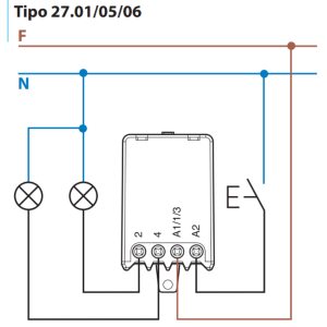 RELE AD IMPULSI (PASSO PASSO) 230V INTERRUTTORE UNIPOLARE - 1 CONTATTO - 27018230