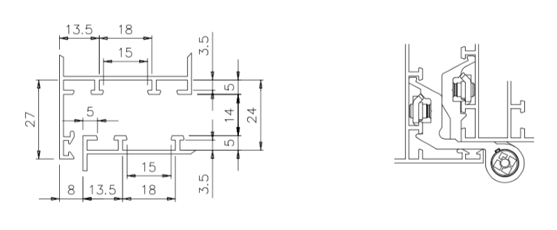 CERNIERA PER INFISSI ALLUMINIO R40 R50r - BAINCO PURO