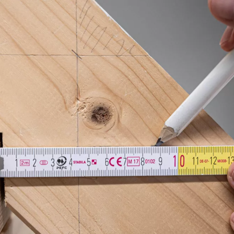 DOPPIOMETRO IN LEGNO BICOLORE SERIE 700 MOD.717 - bianco/giallo (01328)