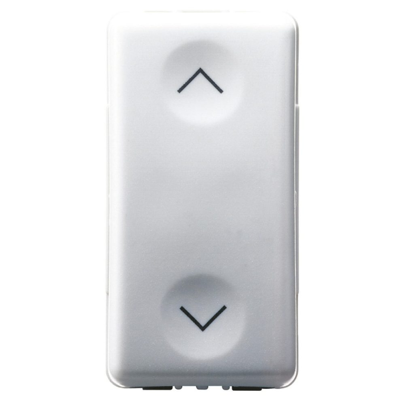 PULSANTE UNIPOLARE - NA+NA - CON INTERBLOCCO - SIMBOLO SU- GIU' - 250V 10A - SYSTEM WHITE GW20521