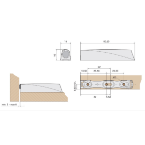 BASE PER CRICCHETTO PREMI E APRI MG42898 - PLASTICA BIANCO CON BASETTA