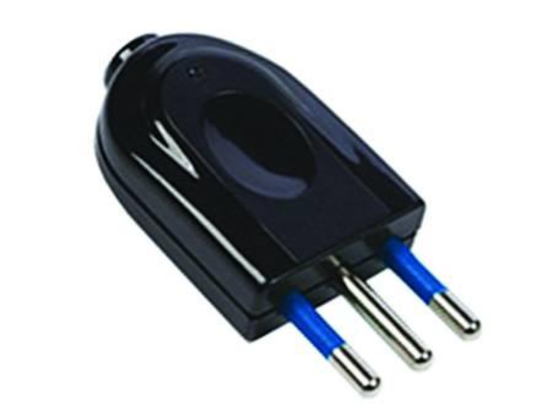 SPINA DRITTA 2 POLI + TERRA NERA "LINEA GARANTI"- nera 10A 82511-E