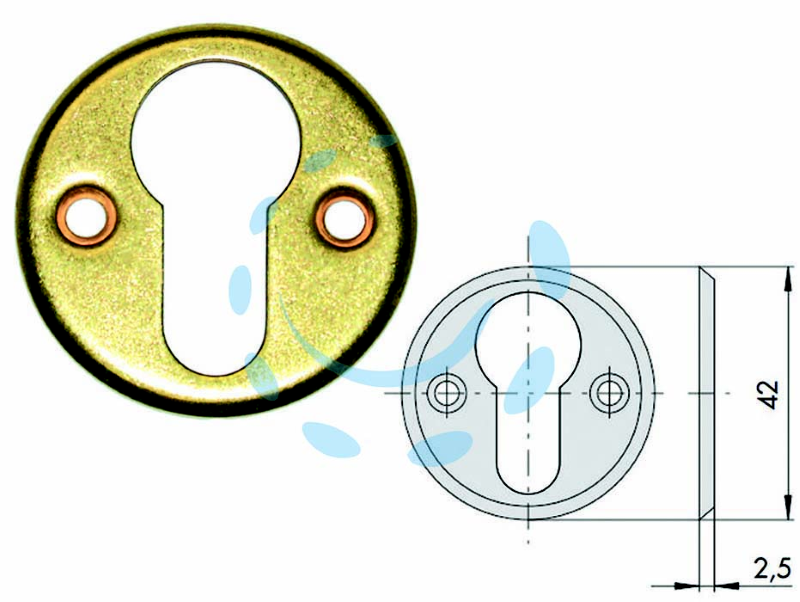 BOCCHETTE IN OTTONE SAGOMATE 06010 00 - mm.42, spessore mm.2,5 (06010000)
