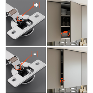 CERNIERE INCASSO PER PENSILI COLLO ALTO SILENTIA PLUS 110° REGOLABILI- foro ø mm.35