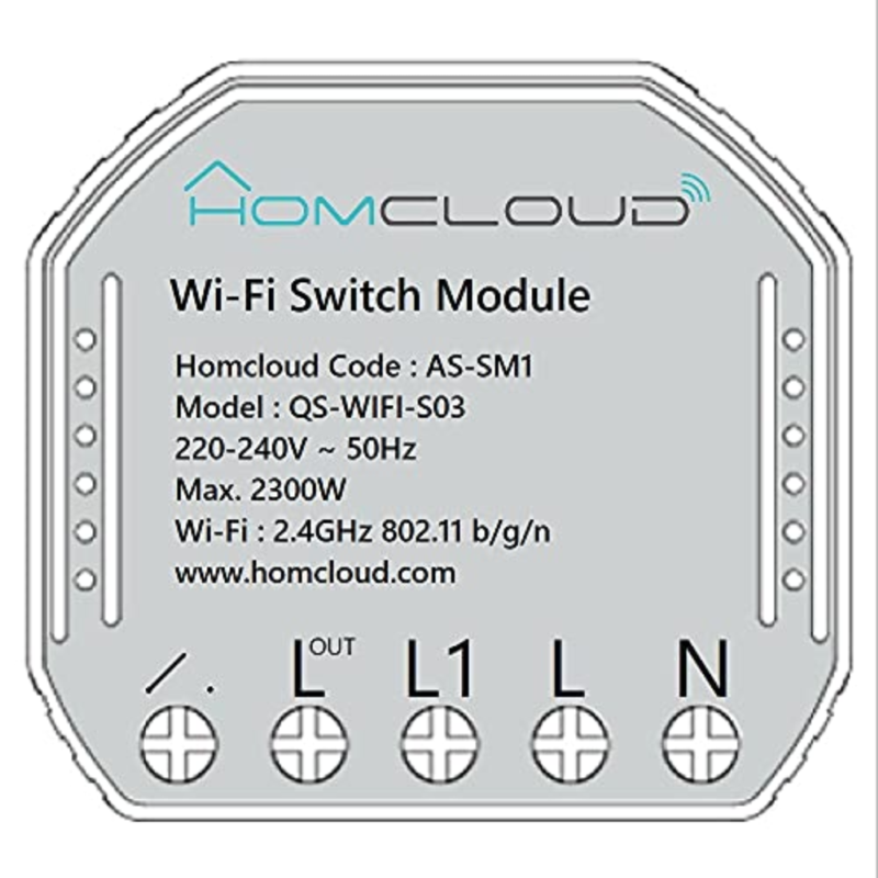 MODULO PULSANTE E INTERRUTTORE 1CH WI-FI DA INCASSO