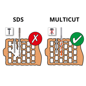 PUNTA MURO MULTICUT MULTIUSO SDS-PLUS - SET 5 PEZZI - mm. 4 - 5 - 6 - 8 - 10