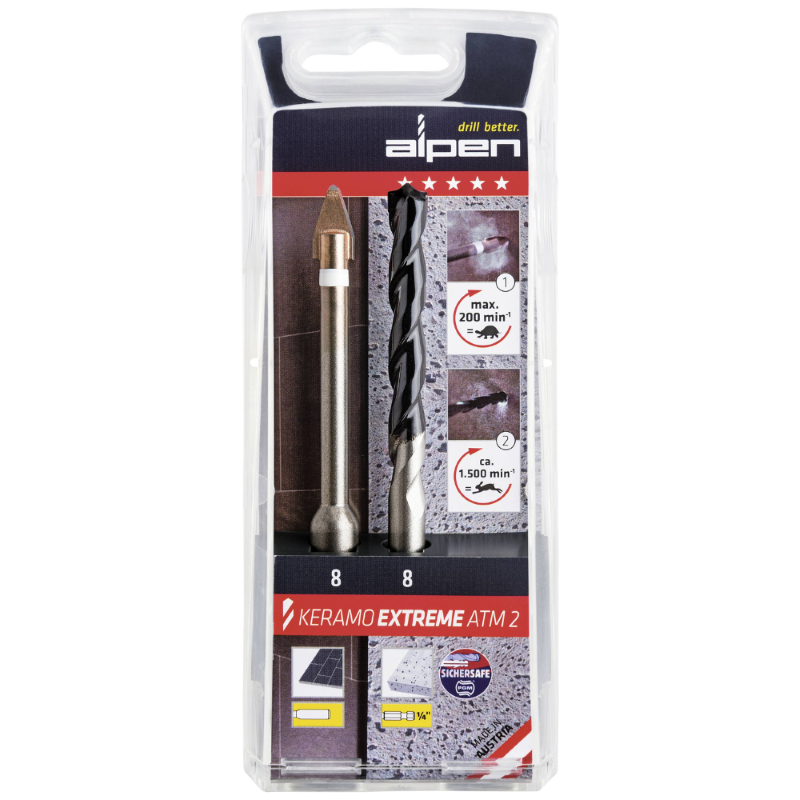 PUNTA PER GRES PORCELLANATO C PROTECTOR SET 2 PEZZI - Lunghezza mm. 106 - Diametro mm. 10