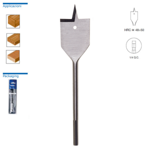 MECCHIA PIATTA PER LEGNO CODOLO ESAGONALE - Lunghezza mm. 150 - Diametro mm. 26