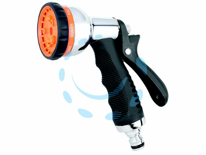 LANCIA A PISTOLA MULTIFUNZIONE 8 GETTI METAL-JET CLABER 9622