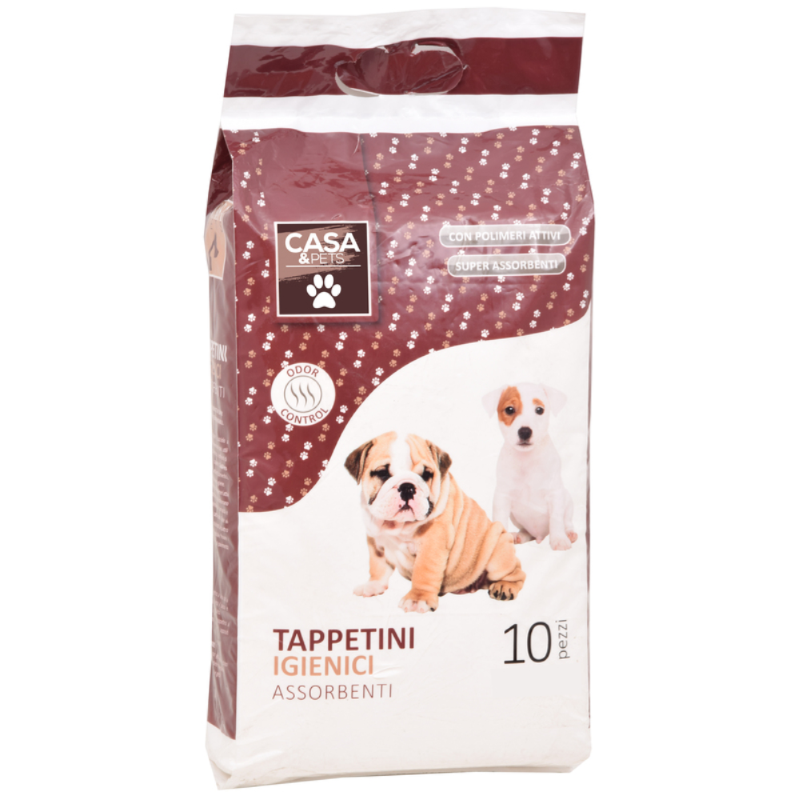 TAPPETINO ASSORBENTE PER ANIMALI PEZZI 10 - CM. 60X60