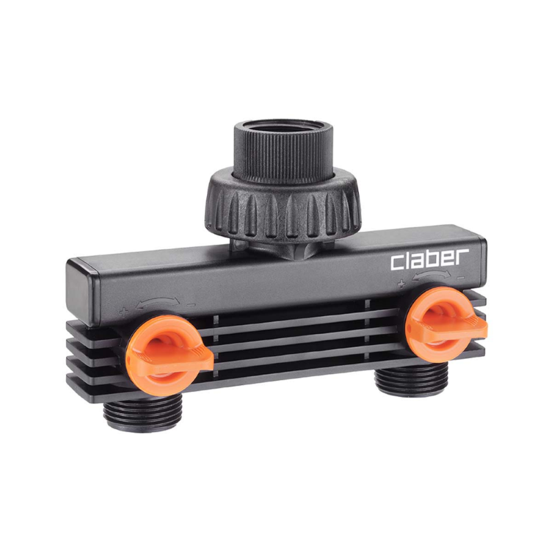 PRESA A 2 VIE M 3/4" CON RUBINETTI DI REGOLAZIONE CLABER 8590