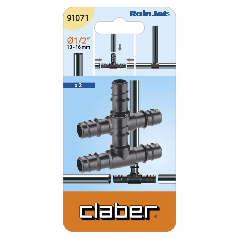 RACCORDO PER MICROIRRIGAZIONE TUBO 1/2" A 3 VIE IN BLISTER 91071