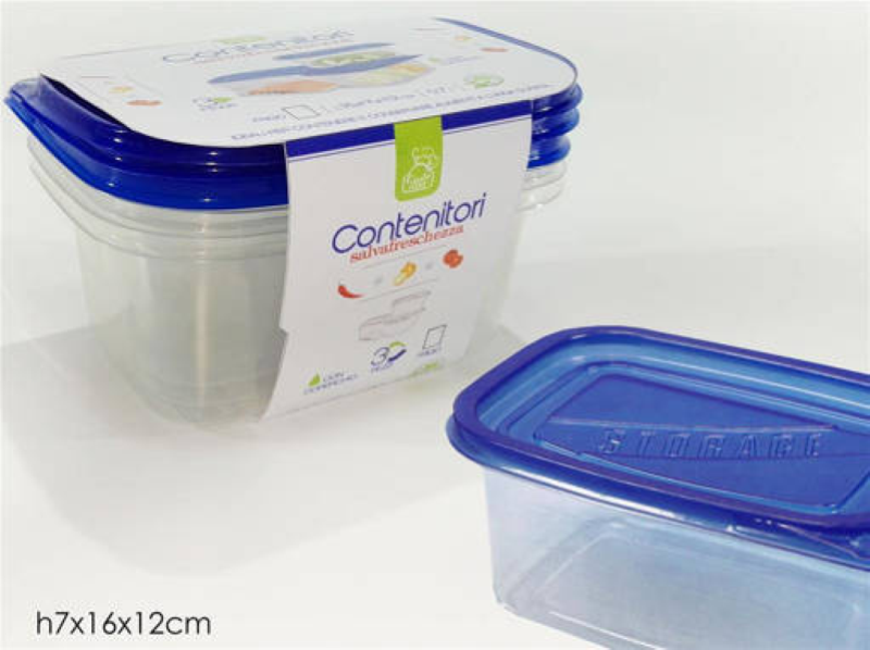 SET CONTENITORI CON COPERCHIO IN PP PEZZI 3 - LT.0,70