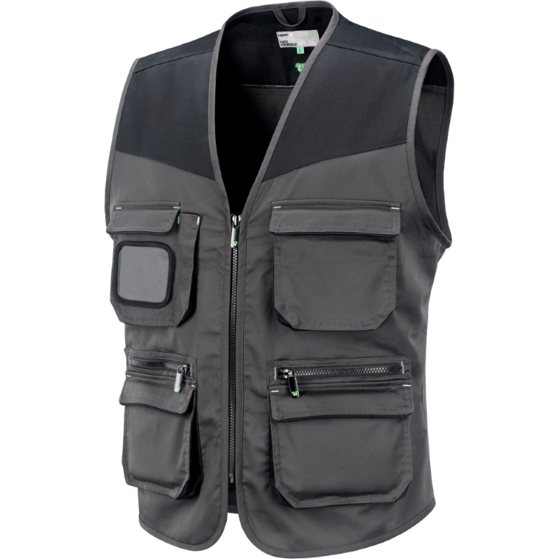 GILET DISCOVERY MULTITASCHE BICOLORE STRETCH GRIGIO - TG.L
