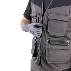 GILET DISCOVERY MULTITASCHE BICOLORE STRETCH GRIGIO - TG.L