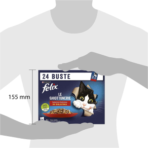 CIBO UMIDO PER GATTI LE GHIOTTONERIE CON MANZO, POLLO, CONIGLIO, AGNELLO - 24 BUSTINE DA 85 g 