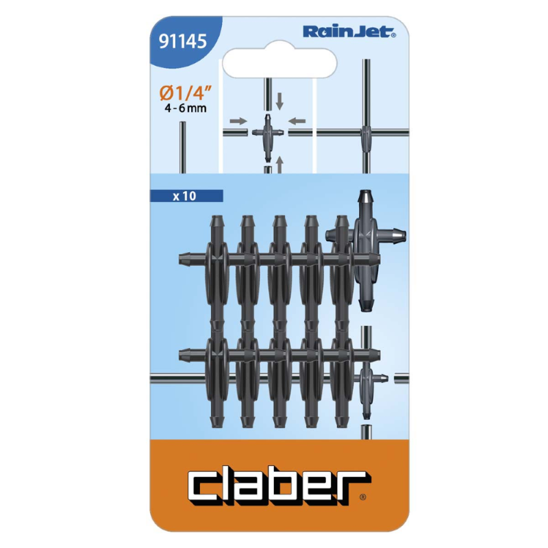 RACCORDO PER MICROIRRIGAZIONE CAPILLARE A 4 VIE IN BLISTER 91145