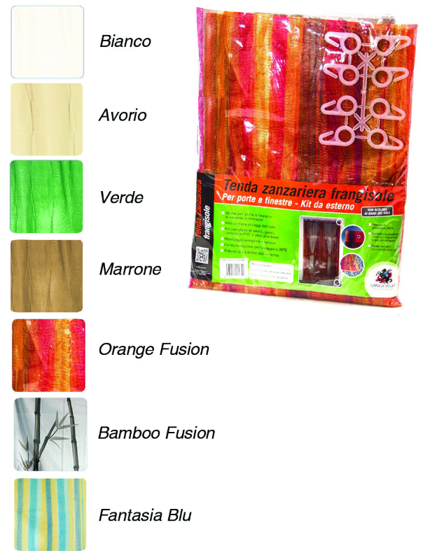 TENDA ZANZARIERA FRANGISOLE PER PORTA CM.150X250H.- cm.150x250h. fantasia blu