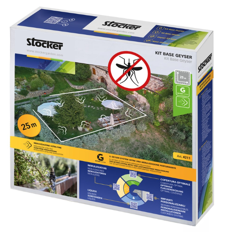 KIT TUBO CON UGELLI VAPORIZZATORI STOCKER - MT.25 - 10 UGELLI - 10 RACORDO A T - 3 TAPPI