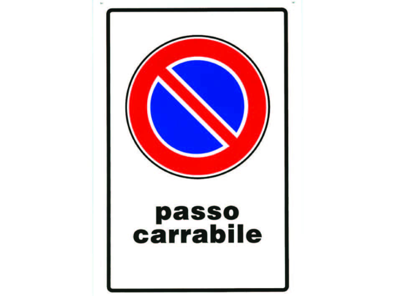CARTELLO "PASSO CARRABILE"- cm.20x30h.