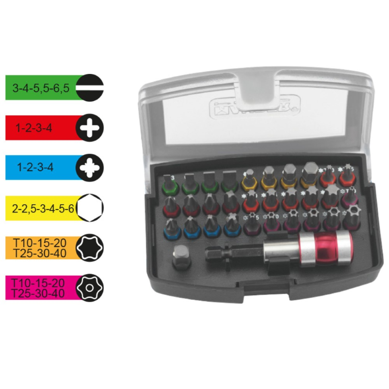 BITS MPLUS P/INSER MAGN    1/4X25MM SET  32PZ