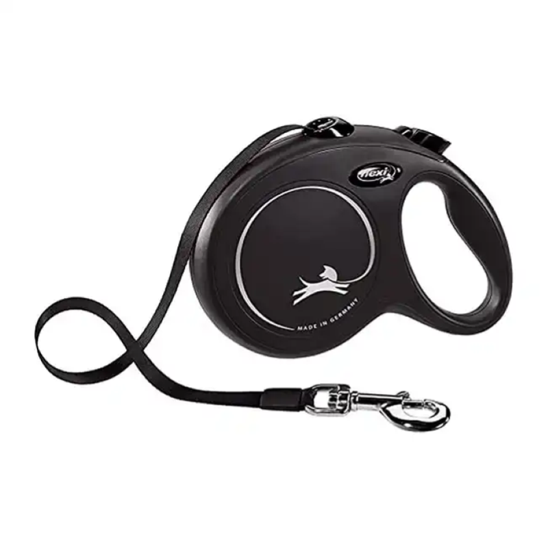 GUINZAGLIO PER CANI FLEXI CLASSIC TAPE NERO M - MT.5