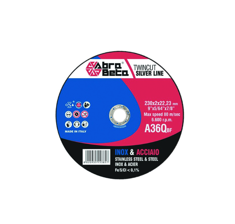 DISCHI DA TAGLIO SOTTILE PER FERRO Ø MM.115 - - ø mm.115x1,0 foro 22,2 per acciaio e inox
