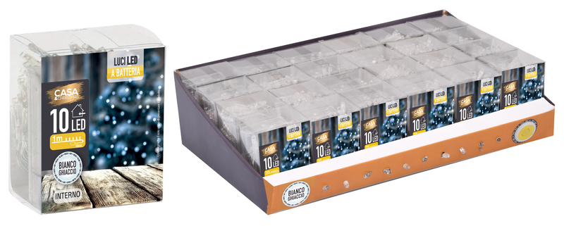 LED 10 BIANCO GHIACCIO A BATTERIA MT1+CM