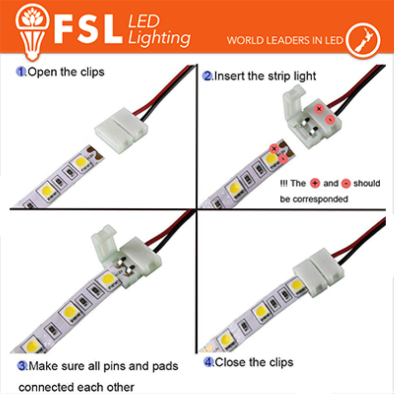 CONNETTORE RAPIDO 2END PER STRISCE LED - 10 mm