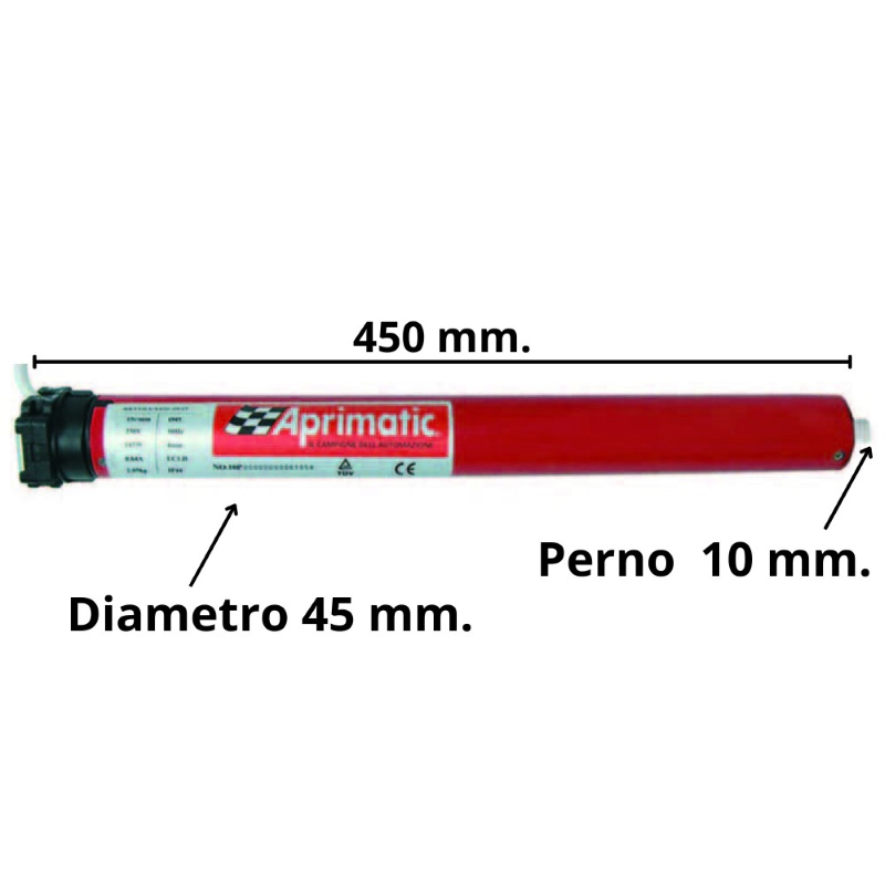 MOTORE TUBOLARE ROLLER KIT PER TAPPARELLE E TENDE DA SOLE - Kg.90 di portata -205w di potenza - peso Kg.2,60