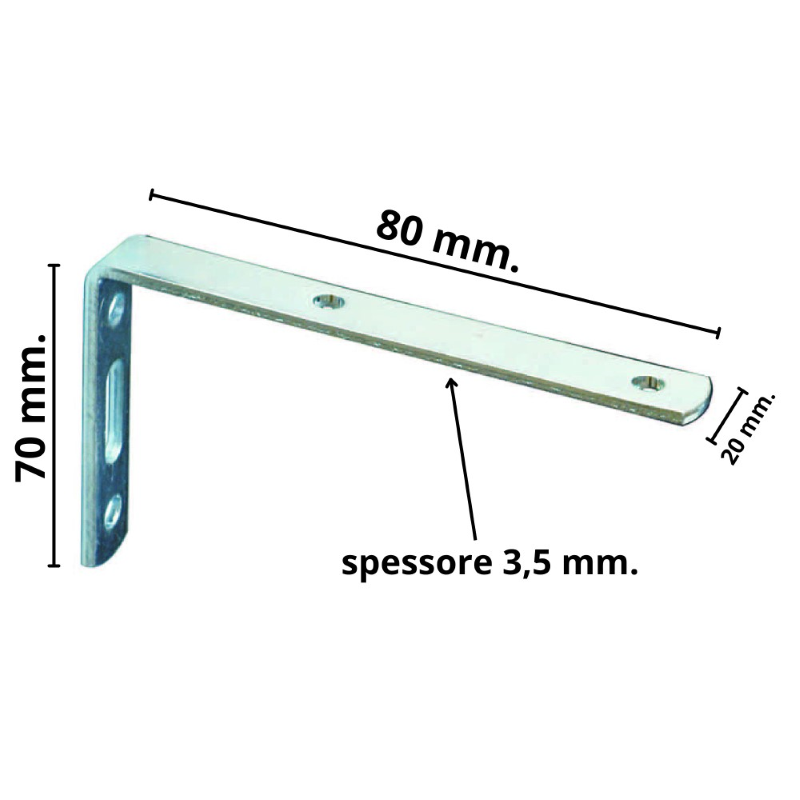 MENSOLE MEDIE IN FERRO ZINCATO - mm.80