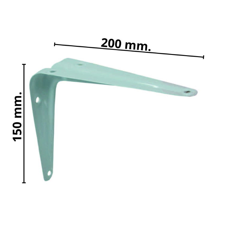 MENSOLA ACCIAIO NERVATA BIANCA - mm.150x200