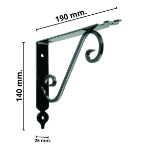 MENSOLE ORNAMENTALI BRACKETS NERE - mm.140x190x25