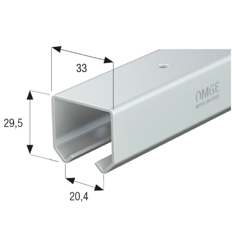 BINARIO CON FORI PER PORTE SCORREVOLI- mm.3x30 - mt.3