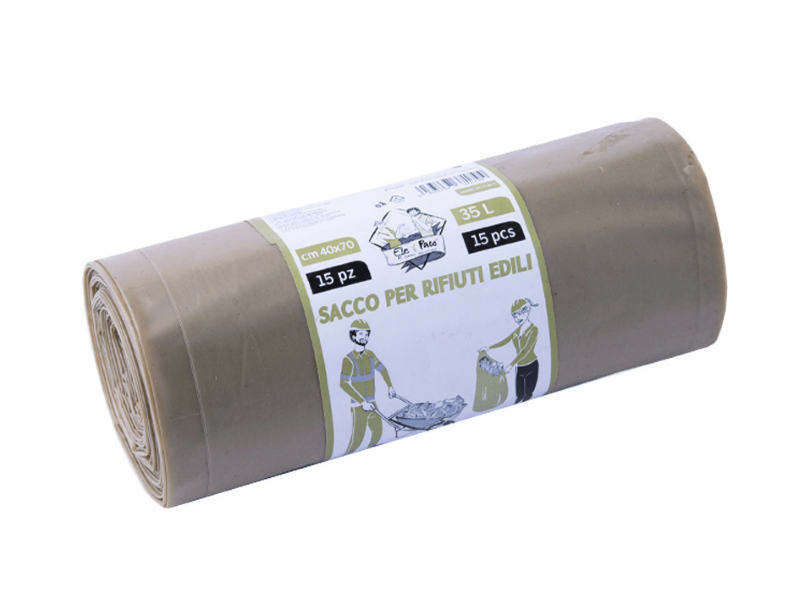 SACCO CALCINACCI LDPE- colore ambra cm.40x70 lt.35 gr.57/62 rt da pz.15