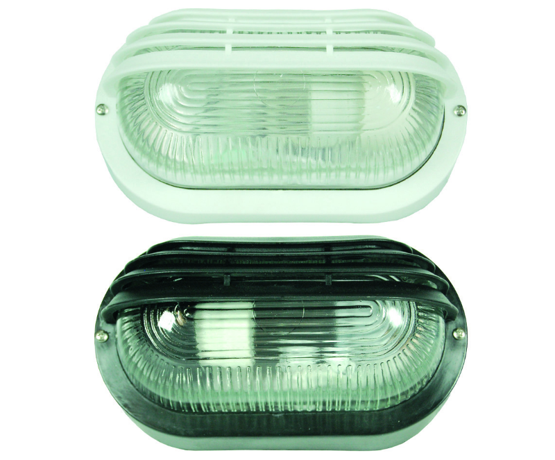 PLAFONIERA A PALPEBRA TRAFORATA- max 40w IP44 - mm.200x115x100h. colore nero