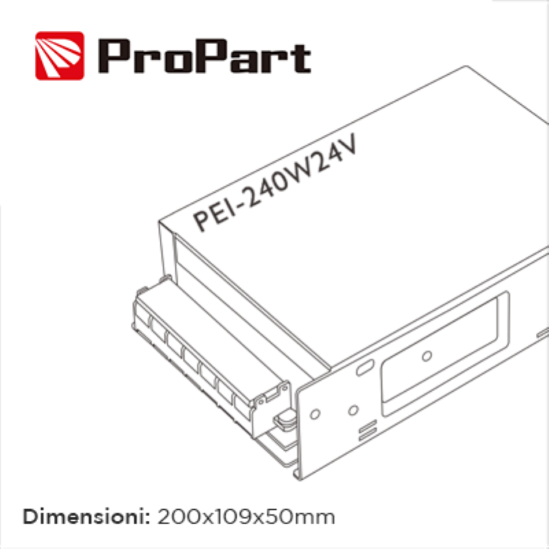 ALIMENTATORE SCATOLATO IP20 24V 240W 10A SIZE:200*109*50MM