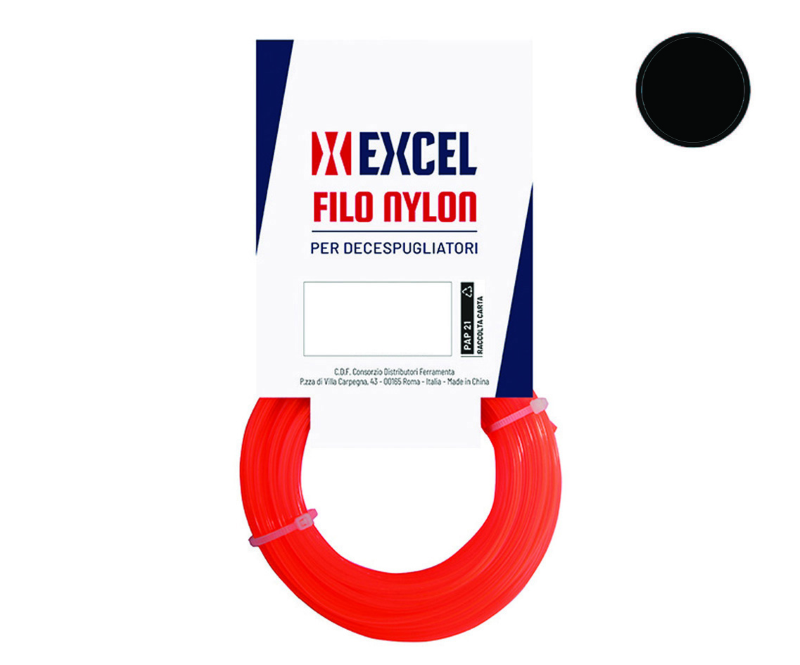 FILO PER DECESPUGLIATORE IN NYLON TONDO ARANCIO- ø mm.1,3 in matassa mt.15