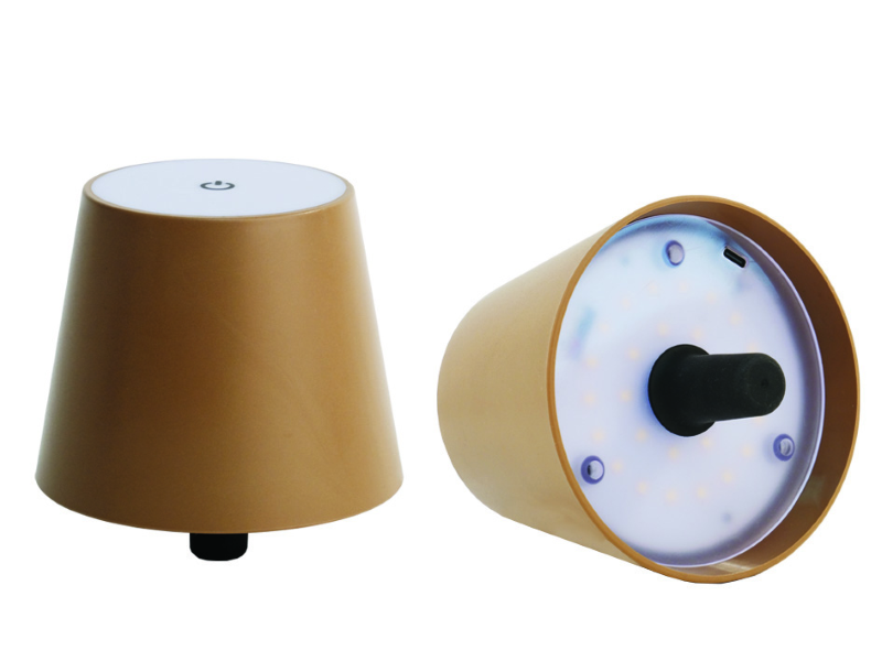 LAMPADA DA TAVOLO  A LED RICARICABILE A TAPPO BRONZO- mm.105x90h.