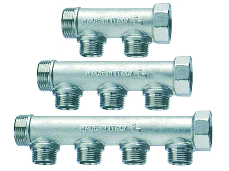 COLLETTORE DI DISTRIBUZIONE COMPONIBILE 3/4" 2 DERIVAZIONI M ART.455- MF 3/4" - 4 derivazioni M 1/2"