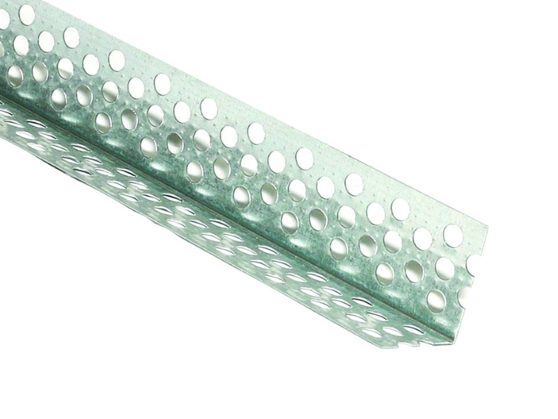 PARASPIGOLI FORATO IN ACCIAIO ZINCATO PER CARTONGESSO- spessore mm.0,5 - dimensioni mm.30x30x mt.3