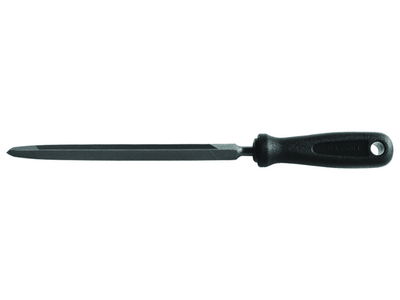 LIME TRIANGOLARI BORDI EXTRA SOTTILI CON MANICO IN PLASTICA- 4" mm.100