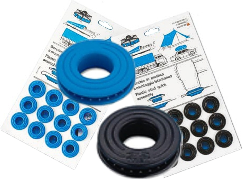 BORCHIA PLASTICA NERA PER TELONI PZ.12