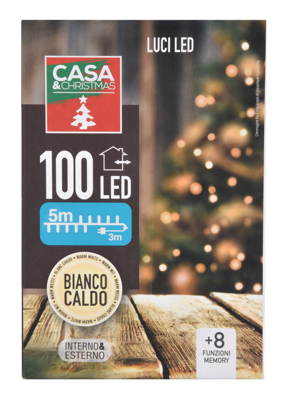 LED 100 BIANCO CALDO MT5+3 8 FUNZIONI IN